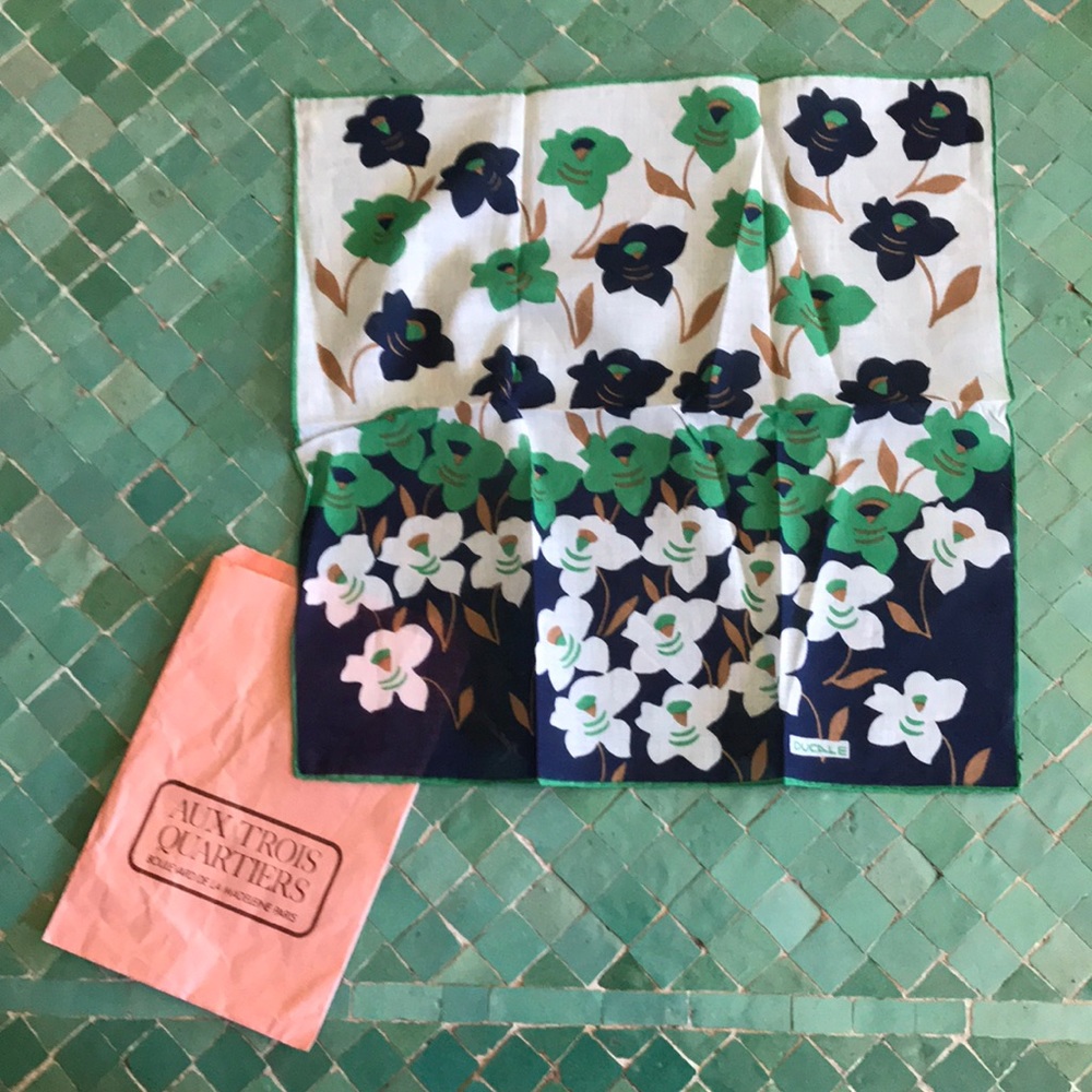 “DUCALE” never used vintage hanky in Paris bag